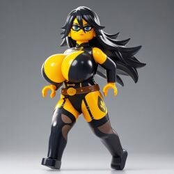 ai_generated hero_outfit_(mha) lego midnight_(my_hero_academia) minifigure my_hero_academia nemuri_kayama yellow_skin
