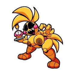 areola areolae big_breasts breasts breasts_out cupcake edit female female_only five_nights_at_freddy's five_nights_at_freddy's_2 five_nights_at_frickbears nipples solo solo_female sultryscribz tagme toy_chica_(fnaf)