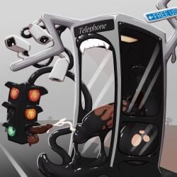 absorption_vore animate_inanimate corruption femboy fusion gay glory_hole hyper_penis identity_death latex latex_transformation mouth_fetish open_mouth pedestrian_corruption phone_booth rufia sharp_teeth stop_light tagme traffic_light transformation vore