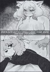 2025 ambiguous_penetration andromorph andromorph/gynomorph andromorph_penetrated andy_(shizumoh) anthro arctic_fox areola ass bed blush bodily_fluids breasts butt_grab canid canine caption_box clothing cum cumshot ejaculation eyelashes eyewear fox from_behind_position furniture genital_fluids glasses greyscale gynomorph gynomorph_penetrating gynomorph_penetrating_andromorph gynomorph_penetrating_intersex halftone hand_on_butt hi_res humiliation inner_ear_fluff intersex intersex/intersex intersex_penetrated intersex_penetrating intersex_penetrating_andromorph intersex_penetrating_intersex looking_pleasured mammal monochrome nipples on_bed penetration penis_humiliation sex shizumoh slightly_chubby slightly_chubby_anthro slightly_chubby_gynomorph slightly_chubby_intersex small_penis_humiliation sweater t4t tail text_box topwear trans_(lore) trans_man_(lore) trans_woman_(lore) true_fox tuft unimpressed willow_allison