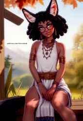 adorable ai_generated black_fur black_tail cat_ears cat_girl cute dark-skinned_female dark_skin dark_skinned_female eternal_oak glasses horny horny_female librarian ready_for_cum ready_for_sex sfw small_breasts small_tits tiny_tits waiting young