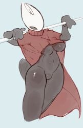 1girls 2_horns alternate_body_type alternate_breast_size arthropod artist_name big_ass big_breasts big_butt black_body black_skin breasts bubble_ass bubble_butt bug bug_girl female female_only hollow_knight hollow_knight:_silksong hornet_(hollow_knight) large_ass large_breasts large_butt partb_(artist) silksong wip