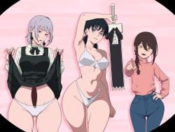 chainsaw_man clothed death_devil_(chainsaw_man) freshnsfw lifting_skirt mitaka_asa nayuta_(chainsaw_man) underwear