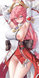yae miko from genshin impact by dokimaru