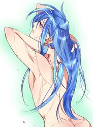 blue_eyes blue_hair naked pisces_albafica saint_seiya water