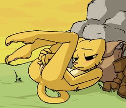 barefoot female filthypally fingering fur katia_managan khajiit masturbation nude outside pawpads paws prequel pussy solo the_elder_scrolls video_games yellow_fur