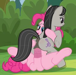 2017 animal_genitalia animal_penis anus ass balls bush cutie_mark dickgirl duo earth_pony equine equine_penis female feral friendship_is_magic futa_on_female futanari hair horse horsecock intersex intersex/female mammal my_little_pony nature octavia_(mlp) outside penetration penis pinkie_pie_(mlp) pony pussy sex shutterflyeqd vaginal_penetration