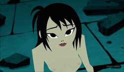 ashi_(samurai_jack) black_hair breasts daughters_of_aku edit female female_only nipples nude samurai_jack short_hair smile topless