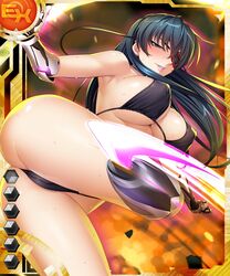 cybernetic_leg cyborg eyepatch igawa_asagi kagami_hirotaka taimanin_asagi_battle_arena taimanin_asagi_battle_arena_all_card_gallery