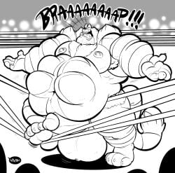 after_vore anthro armpit_hair balls belly big_balls big_belly big_muscles big_penis body_hair c-trigger chest_hair ear_piercing erection felid fighting_ring fur generation_7_pokemon genitals hi_res huge_balls huge_belly huge_cock huge_muscles incineroar male male_pred mammal musclegut muscular nintendo nipple_piercing nipples open_mouth oral_vore pantherine pecs penis piercing pokemon pokemon_(species) same_size_vore sharp_teeth stomach_bulge striped_body striped_fur stripes stubble teeth tiger tusks vore