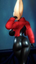 3d 3d_(artwork) 3d_render alternate_ass_size alternate_body_type back_view big_ass big_butt black_body black_skin blender blender_(artwork) blender_(software) bug bug_girl female female_focus female_only hollow_knight hollow_knight:_silksong hornet_(hollow_knight) neoxheaven silksong