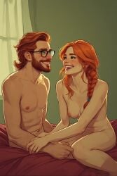 ai_assisted bed bedroom farmer_(stardew_valley) leah_(stardew_valley) red_hair redhair redhead redhead_female stardew_valley