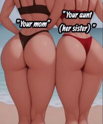 ai_generated aunt beach big_ass black_bikini bouncing bouncing_ass mother no_sound red_bikini sisters tagme video