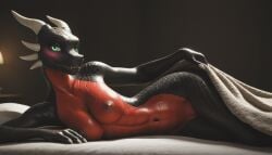 ai_generated anthro anthroguy anthropomorphic beautiful bedroom big_breasts black_scales body_focus breasts breeding_request curvy_female curvy_figure cynder dragon dragon_girl female female_focus female_only flirting flirting_with_viewer green_eyes horny horny_female in_heat inviting inviting_to_fuck inviting_to_sex inviting_under_covers inviting_viewer large_breasts laying_down laying_on_bed laying_on_side looking_at_viewer muscular_female nude nude_female realistic scales scalie scalie_female scalie_humanoid scalie_only seductive seductive_look seductive_smile sexy sexy_body sexy_pose spyro_the_dragon tits_out two_tone_scales under_covers voluptuous voluptuous_female