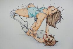 2d agony female/female female_only ocs peeing pixiv pro_wrestling romero_special sadism screaming_in_pain squirting sweating wrestling wrestling_outfit wrestlingryona