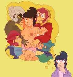 before_sex bibi_(brawl_stars) brawl_stars colt_(brawl_stars) multiple_boys thinking thinking_about_sex thinking_of_someone_else