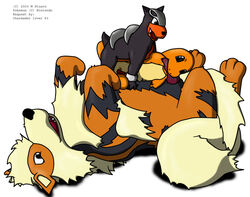 arcanine black_nose charmander feral houndour m_stuarn male nintendo penis pokemon pokemon_(species) sucking yaoi