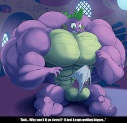 anthro balls clothing dragon erection friendship_is_magic hyper hyper_muscles male male_only muscular my_little_pony penis smooth_skin solo spike_(mlp) toonpower traced underwear