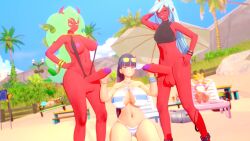 3d beach bikini blue_hair chiyo1000nights double_handjob futa_on_female futanari geministarsign glasses green_hair handjob kneesocks_daemon koikatsu miscsfmporn opennsfwsp outdoor_sex outdoors panty_&_stocking_with_garterbelt panty_anarchy ponytail red_skin scanty_daemon sound stocking_anarchy tagme threesome video