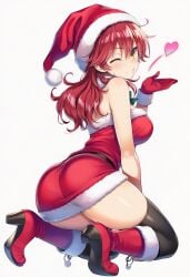 1girls ai_generated big_breasts christmas_clothing christmas_outfit earrings female_villain freckles freckles_on_face ginger ginger_female ginger_hair gundam gundam_00 hair_between_eyes hazel_eyes jewelry large_breasts large_tits mobile_suit_gundam nena_trinity pale-skinned_female pale_skin skimpy_costume skimpy_outfit stud_earrings thick_thighs twintails twintails_(hairstyle) villainess yellow-eyed_female yellow_eyes