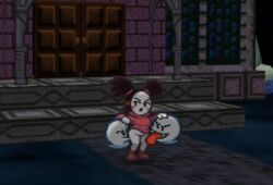 1girls accurate_art_style bandit_(mario) before_sex black_hair boo_(mario) bottomless fake_screenshot licking lisnotsfw mario_(series) mask nintendo paper_mario pixel_art sadie_(genocity) twintails white_skin