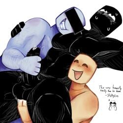 anal_fisting bald bald_male balls ballsack black_body blush censor_bar color colored crying crying_with_eyes_open dick doors_(roblox) drawing expendable_(pressure) fingering fingering_ass fisting grace_(roblox) grey_body grin grinning hairy_arms jerking_off_another male male/male male_only penis precum precum_drip pressure_(roblox) roblox robloxian shittysins sinner_(grace) smile smiling sweat sweating tears testicles threesome yellow_body