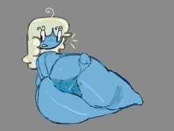 anus anus_focus anus_juice anus_peek areolae ass back_view behind_view big_ass big_breasts blue_body blue_skin breasts digital_media_(artwork) eyelashes female female_only gray_background halodouble happy juicy_butt looking_at_viewer looking_back neya_(halodouble) no_neck oc smile smile_at_viewer solo solo_female spine spread_ass spreading tagme thick thick_ass thick_thighs thighs white_hair winking_anus