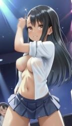ai_generated animated big_breasts clothing hayase_nagatoro music nipples no_bra please_don't_bully_me,_nagatoro public school_uniform schoolgirl sound stripper tagme tanline video