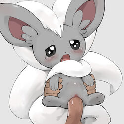 1girls blush chinchilla cinccino cum cum_in_pussy cum_inside erection female feral from_behind fur grey_fur human human_on_feral interspecies male male_human/female_pokemon male_on_feral mammal nintendo open_mouth penetration penis pokémon_(species) pokemon pokephilia pussy rape rodent simple_background size_difference solo_focus spread_legs stomach_bulge straight tears vaginal_penetration video_games youjomodoki