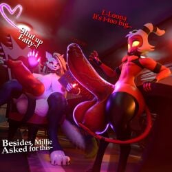 3d_(artwork) absurd_res animal_genitalia animal_penis anonymousfm anthro areola ass balls balls_expansion balls_growth big_balls big_breasts big_penis bow_tie breasts canid canid_demon canine canis clothing demon dialogue digital_media_(artwork) duo english_text erection expansion fur genital_expansion genital_growth genitals growth hair hellaverse hellhound helluva_boss herm hi_res horn huge_balls huge_cock humanoid humanoid_genitalia humanoid_penis hyper hyper_genitalia hyper_penis imp intersex loona_(dogzeela) loona_(helluva_boss) magic male mammal moxxie_(helluva_boss) moxxie_(valorlynz) mythological_canine mythological_creature mythology nipples not_furry nude open_mouth paws penis penis_expansion penis_growth red_body red_sclera tail text thick_thighs vein veiny_penis white_body white_fur