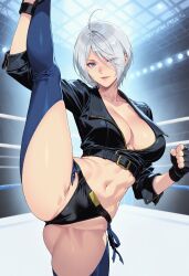 1girls ai_generated angel_(kof) king_of_fighters latina latina_female mexican mexican_female nude_female snk tagme white_hair