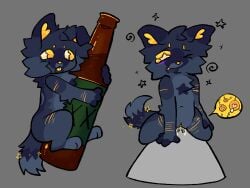 alcohol alcohol_bottle anthro beer beer_bottle beverage blue_body blue_fur blush bodily_fluids bottle bubble canid canine canis container cum cum_in_vagina cum_inside domestic_dog drunk drunk_bubble drunk_sex duo female fur genital_fluids genitals glass_bottle hi_res impregnation leaking_cum looking_at_viewer looking_away looking_pleasured male male/female mammal moonkitty03 penetration penile penile_penetration penis penis_in_vagina quasar_(moonkitty03) scar self-harm_scars star star_pupils stomach_bulge substance_intoxication tongue tongue_out trans_(lore) trans_man_(lore) vaginal_penetration vulva yellow_eyes zoom_layer