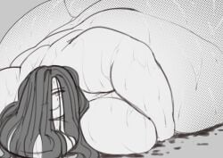 1girls bbw cooooookin fat fat_female fat_fetish female ghost ghost_girl himani laying_down laying_on_stomach obese obese_female