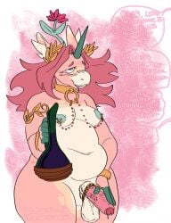 accessory alcohol anthro aroused ass balls bedroom_eyes belly belly_rolls beverage big_butt big_moobs big_penis bodily_fluids bottom_heavy cock_ring collar deep_navel dripping equid equine eyewear fat_rolls femboy genital_fluids genitals glasses good_boy hand_on_penis hi_res horn jewelry lascaux_(moonshinemitch) laurel_wreath leaking_precum looking_pleasured male mammal mind_alteration mind_control moobs moonshinemitch mythological_creature mythological_equine mythology narrowed_eyes navel nipple_chain nipple_piercing nipples overweight overweight_male penis penis_accessory penis_jewelry piercing precum precum_drip round_glasses seductive solo thick_thighs unicorn vein veiny_penis wide_hips