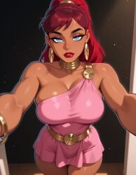 ai_generated breasts fr34ky dc dc_comics doris_zeul female giantess giganta gigantic_ass gigantic_breasts justice_league macro red_hair wonder_woman_(series) big_ass big_breasts
