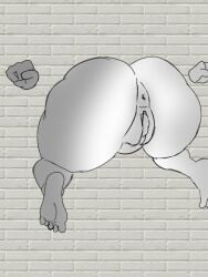 ass_focus asshole asshole_focus clash_royale evolution_princess(clash_royale) feet fists_clenched large_ass princess_(clash_royale) pussy pussy_focus tagme through_wall what