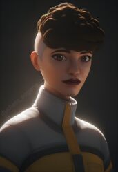 ai_generated brown_hair clone_wars curly_hair duchess_eugene latina portrait sfw short_hair star_wars trace_martez undercut