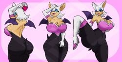 1girls 2020s 2022 3_poses 5_fingers anthro anthro_only big_breasts big_ears black_eyebrows blue_eyes bodysuit cameltoe cleavage clothing diamndgrenade25 eyebrows female female_only fingering fingering_pussy fingering_self fingering_through_clothes gem gloves high_heels jewel large_ears lipstick long_gloves looking_pleasured masturbation mobian_(species) mobian_only multiple_poses navel_line one_eye_closed open_mouth pink_gem png purple_lipstick purple_wings rouge_the_bat ruby_(gem) sega short_tail solo sonic_(series) sonic_the_hedgehog_(series) standing standing_masturbation tail tight_clothing watermark white_hair wings