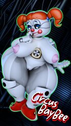 1girls breasts big_breasts background animatronic animatronic_female animatronic_girl nipples big_nipples green_eyes red_hair orange_hair baby_(fnafsl) circus_baby_(fnaf) circus_baby circus_baby_(original) circus_baybee_(jordevoir) five_nights_at_freddy's five_nights_at_freddy's:_sister_location sister_location scottgames eyes hair vagina white_body white_skin nude nude_female naked naked_female jordevoir robot robot_girl solo solo_female female female_only smile smiling pussy thick_thighs 2026 3d 3d_(artwork) 3d_render