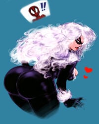 felicia_hardy black_cat_(marvel) marvel marvel_comics spider-man_(series) 2026 1girls female white_hair superheroine breasts big_breasts huge_breasts large_breasts thick_breasts massive_breasts bursting_breasts hips wide_hips thick_hips thick thick_thighs light_skin light-skinned_female curvy curvy_figure curvy_body curvaceous curvaceous_figure curvaceous_body curvy_hips curvaceous_hips curvaceous_female curvy_female voluptuous voluptuous_female seductive seductive_look seducing enticing alluring temptation tempting teasing teasing_viewer tempting_viewer looking_at_viewer mask masked masked_female eyemask domino_mask bodysuit tight_clothing tight_clothes skin_tight color colored pinup petallust petal_lust ass big_ass huge_ass large_ass massive_ass thick_ass butt big_butt huge_butt large_butt massive_butt thick_butt shiny shiny_clothes shiny_butt shiny_ass blue_background red_lipstick 1boy male peter_parker spider-man