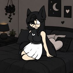 1eye 1girl 1girls animal_ears animal_tail breasts clothes eyes female female_focus femenine gray_ears gray_hair gray_tail hair hair_between_eyes horny horny_female human mature_female mature_woman milf modeling scar sitting skirt smile tammy_the_wolf wolf wolf_ears wolf_girl wolf_tail woman woman_solo xerion