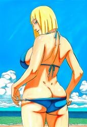 1girls accurate_art_style ai_generated ass_focus beach big_breasts bikini bikini_bottom bikini_pull bikini_top blonde_hair blue_eyes blunt_bangs blush bob_cut breast_focus breasts breasts_out busty cleavage exposed_breasts female female_only flashing_breasts from_behind huge_breasts large_breasts long_hair manga_style masashi_kishimoto_style mature mature_female midriff milf mr._elmo naruto naruto_(series) naruto_shippuden nipples ocean oppai outdoors parted_lips pinup pose posing presenting_ass pulled_by_self rear_view revealing_swimsuit samui seaside seducing seductive seductive_eyes seductive_look seductive_mouth shore short_hair skimpy skimpy_bikini solo solo_focus swimsuit teasing teasing_viewer undressing upper_body viewed_from_behind voluptuous voluptuous_female
