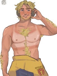 1boy bara beard bearded bearded_male blond blond-haired_male blond_beard blond_hair blond_hair_male blond_haired_male blond_male blonde blonde_beard blonde_facial_hair blonde_hair blonde_hair_male blonde_haired_male blonde_male curly_(mouthwashing) facial_hair gay headphones heatstroke_(trend) male_only mouthwashing mouthwashing_(game) shirtless shirtless_(male) shirtless_male skyaaat sunburn sunburnt yaoi