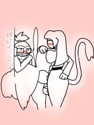 2girls after_sex bloons_tower_defense cum_in_pussy cumflated_belly cumflation futanari gwendolin_(bloons_tower_defense) mysterioartisto patch_(bloons) scientist_gwendolin skindentation tagme vaginal_penetration