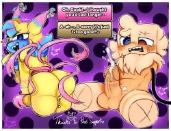 after_sex after_vaginal blush blushcrunch_studio cum cum_in_pussy cum_inside cum_outside dandy's_world dandys_world dominant_female goob_(dandy's_world) pussy roblox straight_sex submissive_male teasing teasing_with_butt text text_bubble yatta_(dandy's_world)
