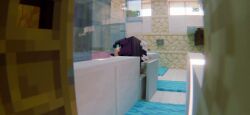 1boy 1girls 3d 3d_animation animated ass bathroom_sex bathtub disembodied_penis doggy_style from_behind girl horny_female looking_back mine-imator minecraft no_panties penetration tagme vaginal_penetration video