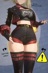 3d breasts burnice_white female female_only shorts thighs zenless_zone_zero