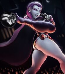 1girls big_breasts breasts cape dc dc_comics female female_only huge_ass huge_breasts leotard looking_at_viewer maarthul rachel_roth raven_(dc) smooth_skin solo solo_female superheroine teen_titans thick_thighs tight_clothing