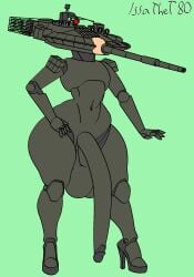 anthro armed armor balls big_balls big_head big_penis breastplate claws finger_claws flat_colors full-length_portrait genitals hand_on_hip hi_res huge_balls huge_penis humanoid hyper hyper_balls hyper_genitalia hyper_penis intersex issa_(issathet80) issathet80 knee_pads living_machine living_tank living_vehicle long_penis looking_at_viewer lowered_arm machine male maleherm military nude penis portrait sassy shoulder_armor smooth_skin solo standing stiletto_heels tank_(vehicle) tankmorph trans_(lore) vehicle very_long_penis