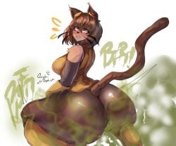 ass big_ass big_breasts big_butt bowel_sounds cat catgirl dumptruck_ass fart fart_cloud fart_fetish fat_ass female furry gameoverse glitch_productions huge_ass kit_(gameoverse) kit_bodega melonarts2_(artist) tail
